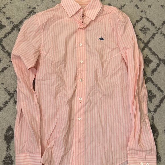 Vivienne Westwood Man Pink Striped Button-Up Shirt - Picture 1 of 3